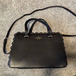 kate spade Fordham Court Marielle Black Scalloped-Edge Leather Satchel